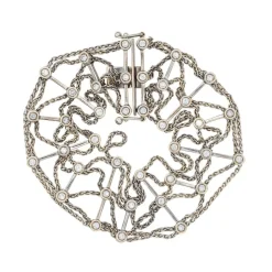 Bracelet Manchette Or blanc Diamant
