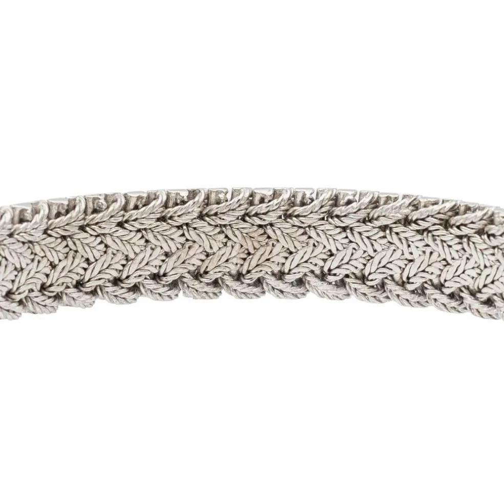 Bracelet Manchette Or blanc Diamant, Saphir