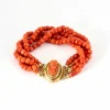 Bracelet manchette or et corail, époque Napoléon III