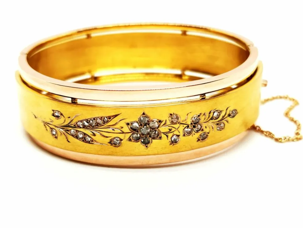 Bracelet Manchette Or jaune Diamant