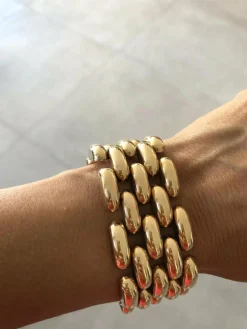Bracelet manchette or jaune