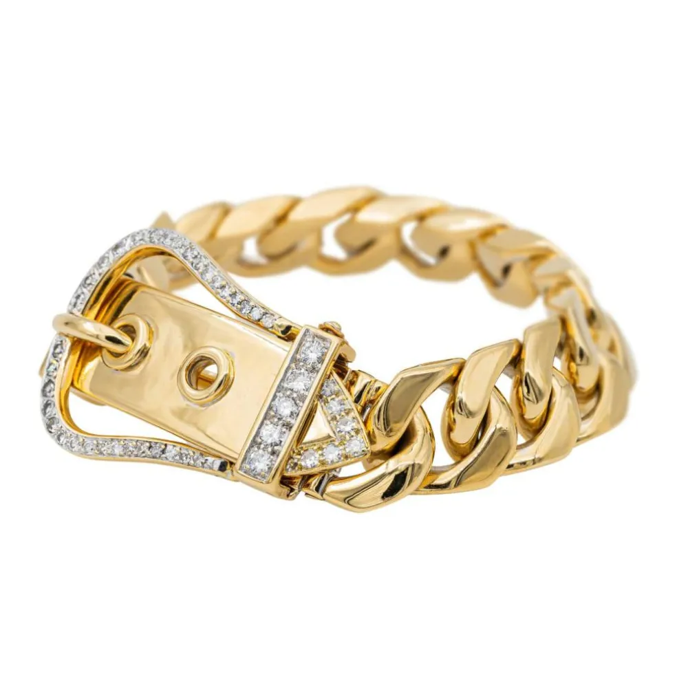 Bracelet Manchette Or jaune Diamant