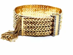 Bracelet Manchette Or jaune Diamant