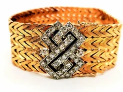 Bracelet Manchette Or jaune Diamant