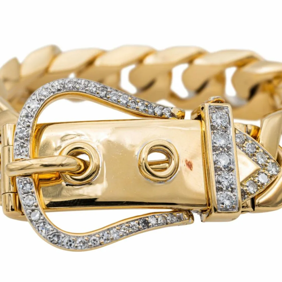 Bracelet Manchette Or jaune Diamant