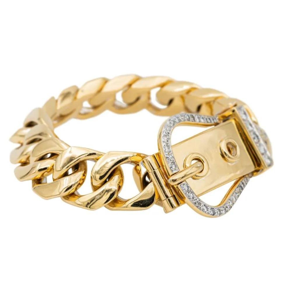 Bracelet Manchette Or jaune Diamant