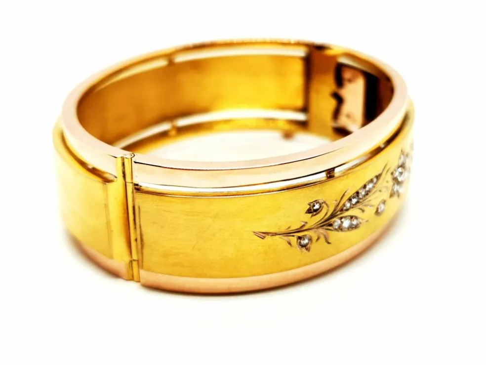 Bracelet Manchette Or jaune Diamant
