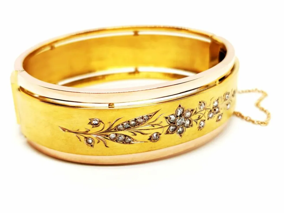 Bracelet Manchette Or jaune Diamant