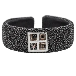 Bracelet Manchette Or rose Galuchat