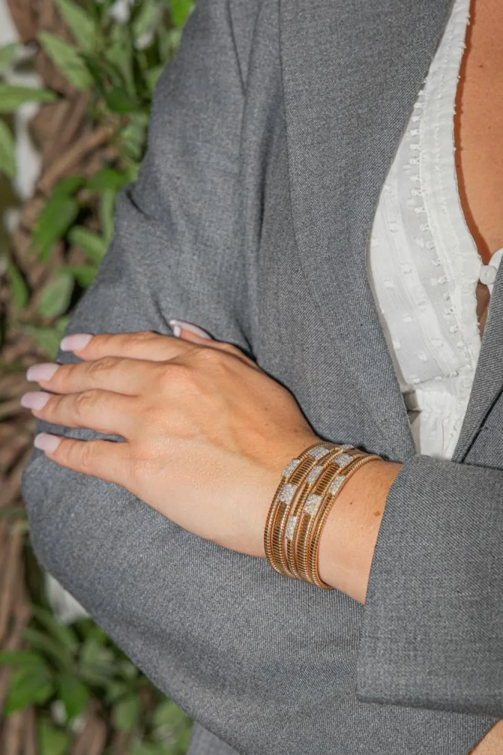 Bracelet Manchette Or rose Diamant