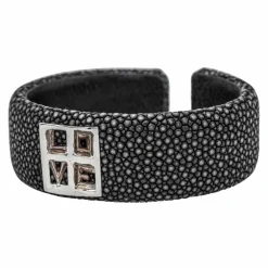 Bracelet Manchette Or rose Galuchat