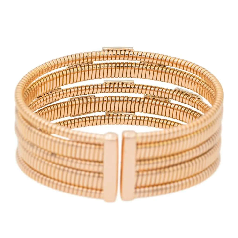 Bracelet Manchette Or rose Diamant