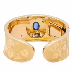 Bracelet Manchette Or rose Saphir