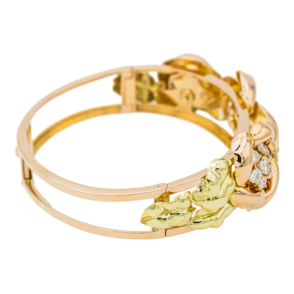 Bracelet Manchette Or rose Diamant