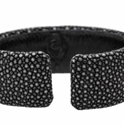 Bracelet Manchette Or rose Galuchat