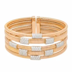 Bracelet Manchette Or rose Diamant