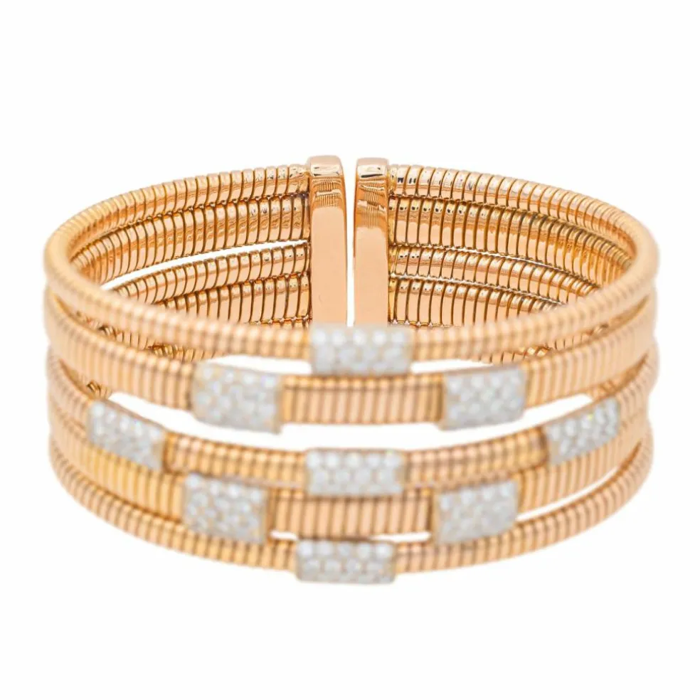 Bracelet Manchette Or rose Diamant