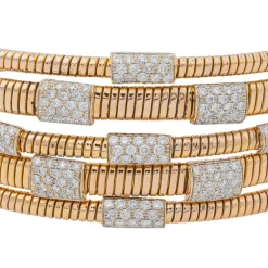 Bracelet Manchette Or rose Diamant