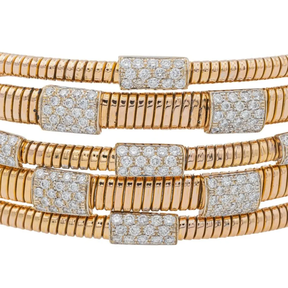 Bracelet Manchette Or rose Diamant
