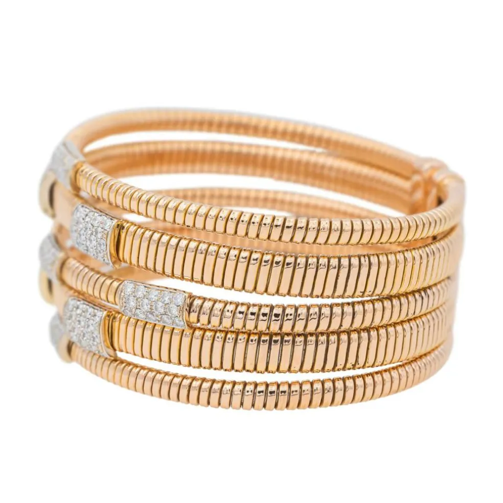 Bracelet Manchette Or rose Diamant