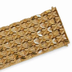 Bracelet manchette souple à maille fleurie