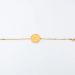 Bracelet médaille en or jaune & diamants