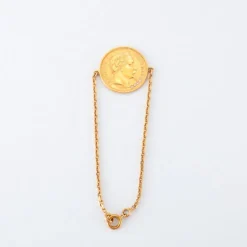Bracelet médaille en or jaune & diamants