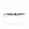 Bracelet 19ème « nœud » saphir, diamants, or et argent