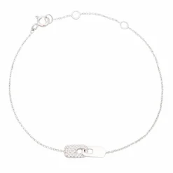 Bracelet menottes diamant or blanc