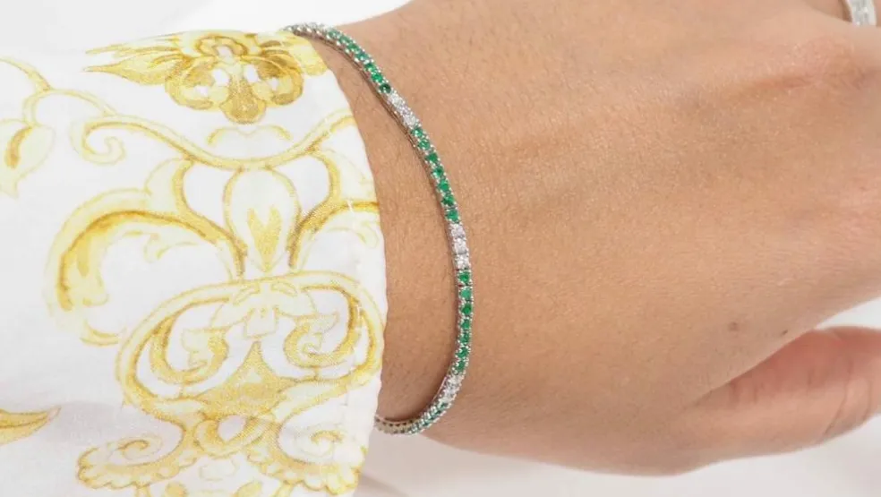 Bracelet émeraudes et diamants