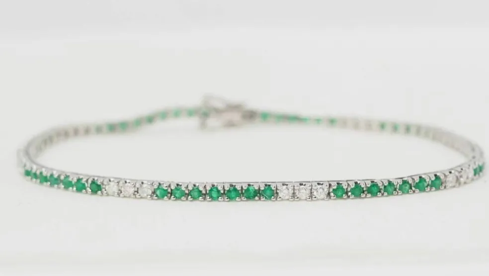 Bracelet émeraudes et diamants