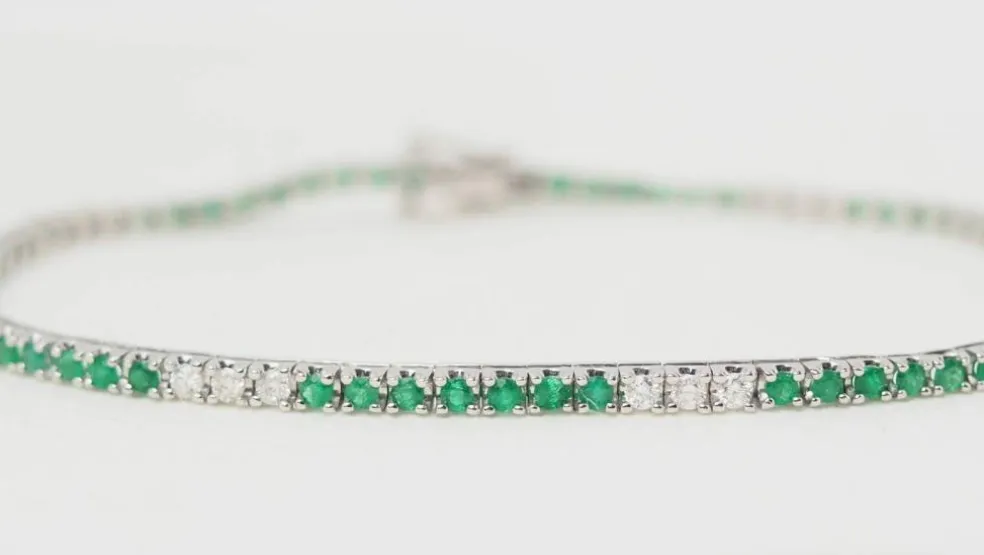 Bracelet émeraudes et diamants