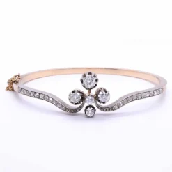 Bracelet Napoléon III « tiare », diamants, or rose et argent