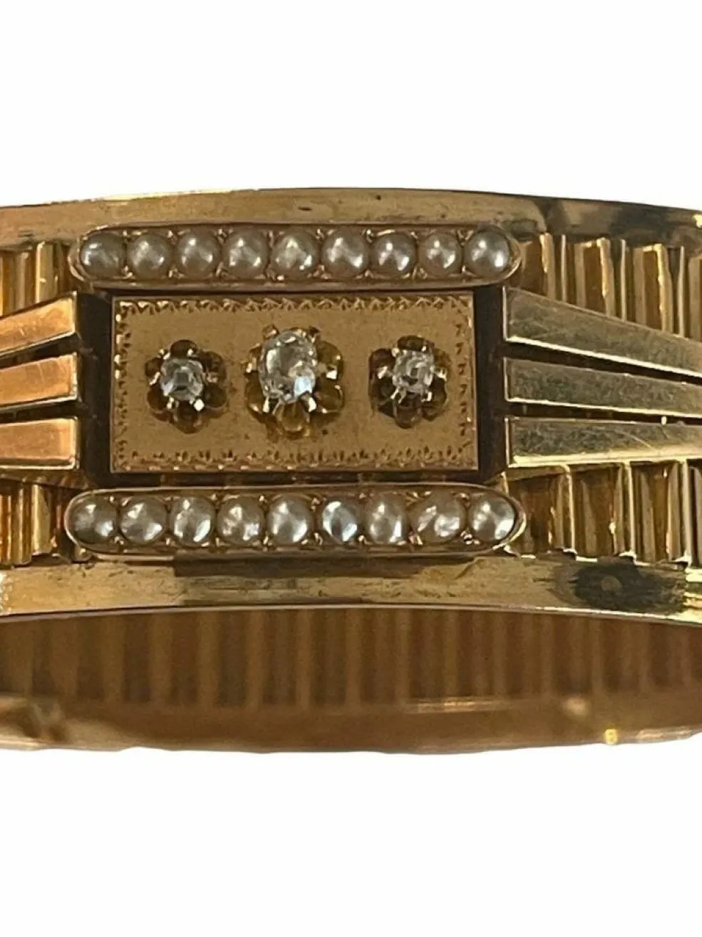 Bracelet Napoléon III Or Perles Et Diamants