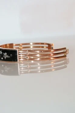Bracelet Napoléon III Or Rose Et émail Noir