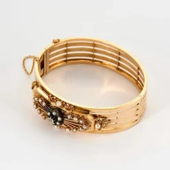 Bracelet Napoléon III or rose, perles et diamant