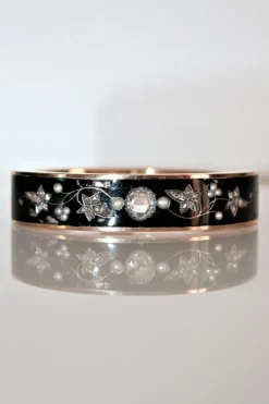 Bracelet Napoléon III Or Rose Et émail Noir