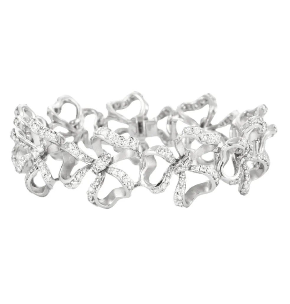Bracelet Nœud en or gris et diamants