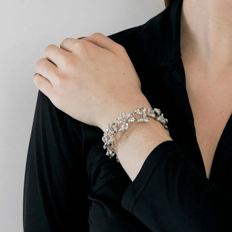 Bracelet Nœud en or gris et diamants