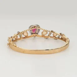 Bracelet Opale Tourmaline Rose Coeur Diamant