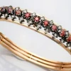 Bracelet or 18 carats diamants et grenats époque Napoléon III