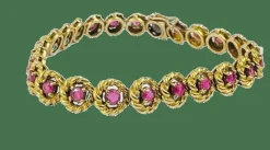 Bracelet or avec rubis