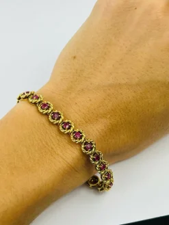 Bracelet or avec rubis