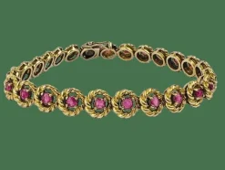 Bracelet or avec rubis