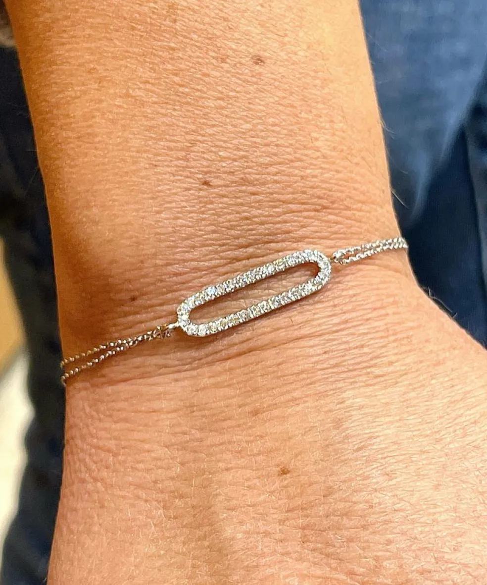 Bracelet Or barrette en Diamants