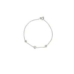 Bracelet or blanc 3 diamants