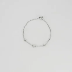 Bracelet or blanc 3 diamants