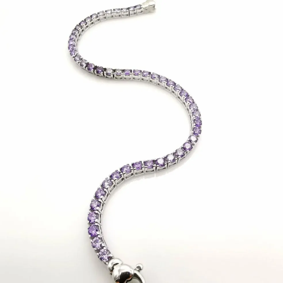 Bracelet or blanc améthyste