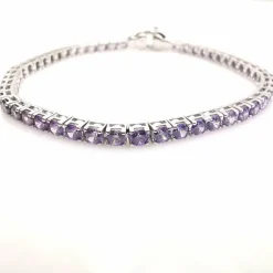Bracelet or blanc améthyste