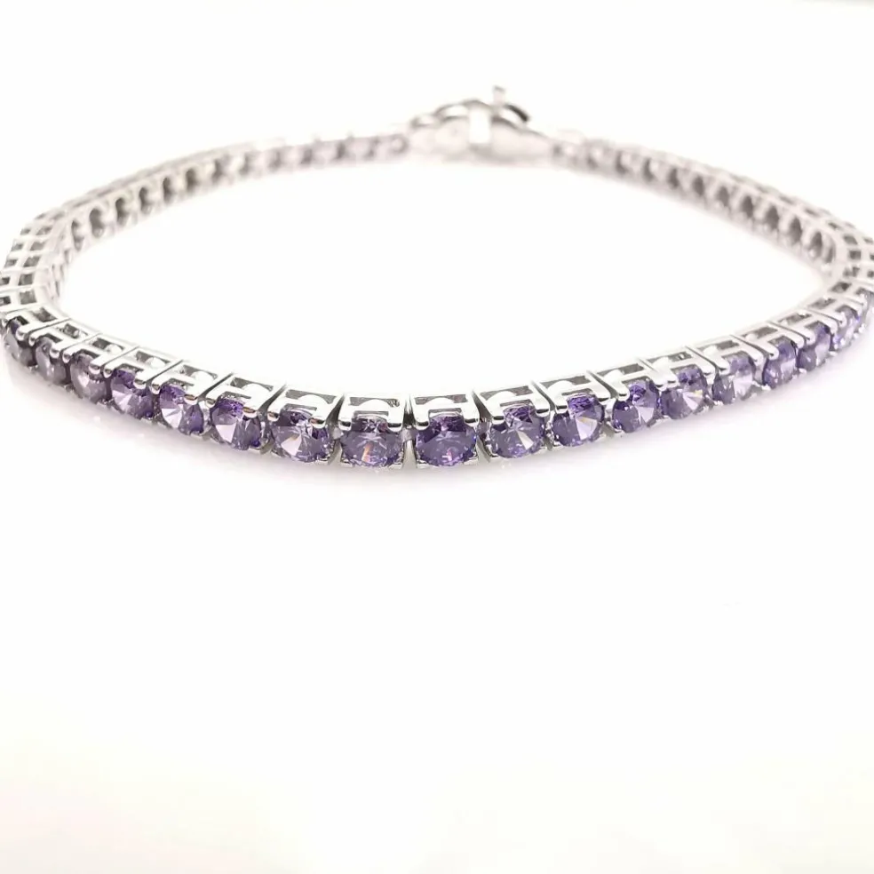 Bracelet or blanc améthyste